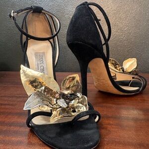 Jimmy Choo Black and Gold Heels